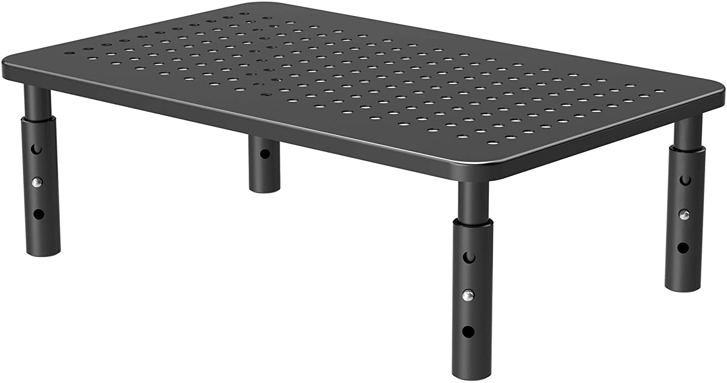 PUTORSEN Monitor Stand Riser with Vented Metal 3 Height Adjustable Dual Monitor Stand for Computer, Laptop, iMac, PC, Printer, Desktop Ergonomic Monitor Riser Stand with Non-Skid Rubber 2 Pack