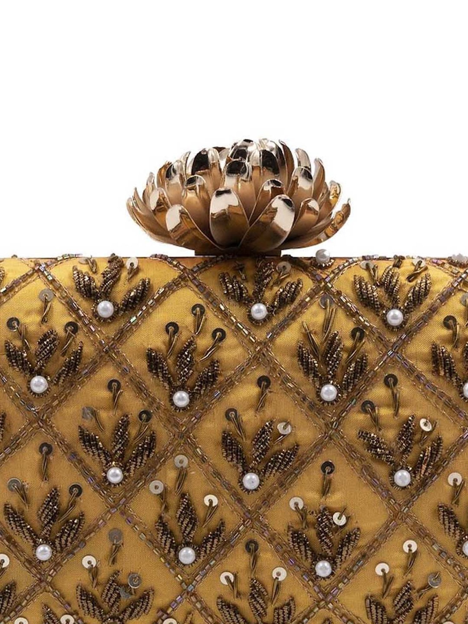 Sugarcrush Yellow Embellished Clutch