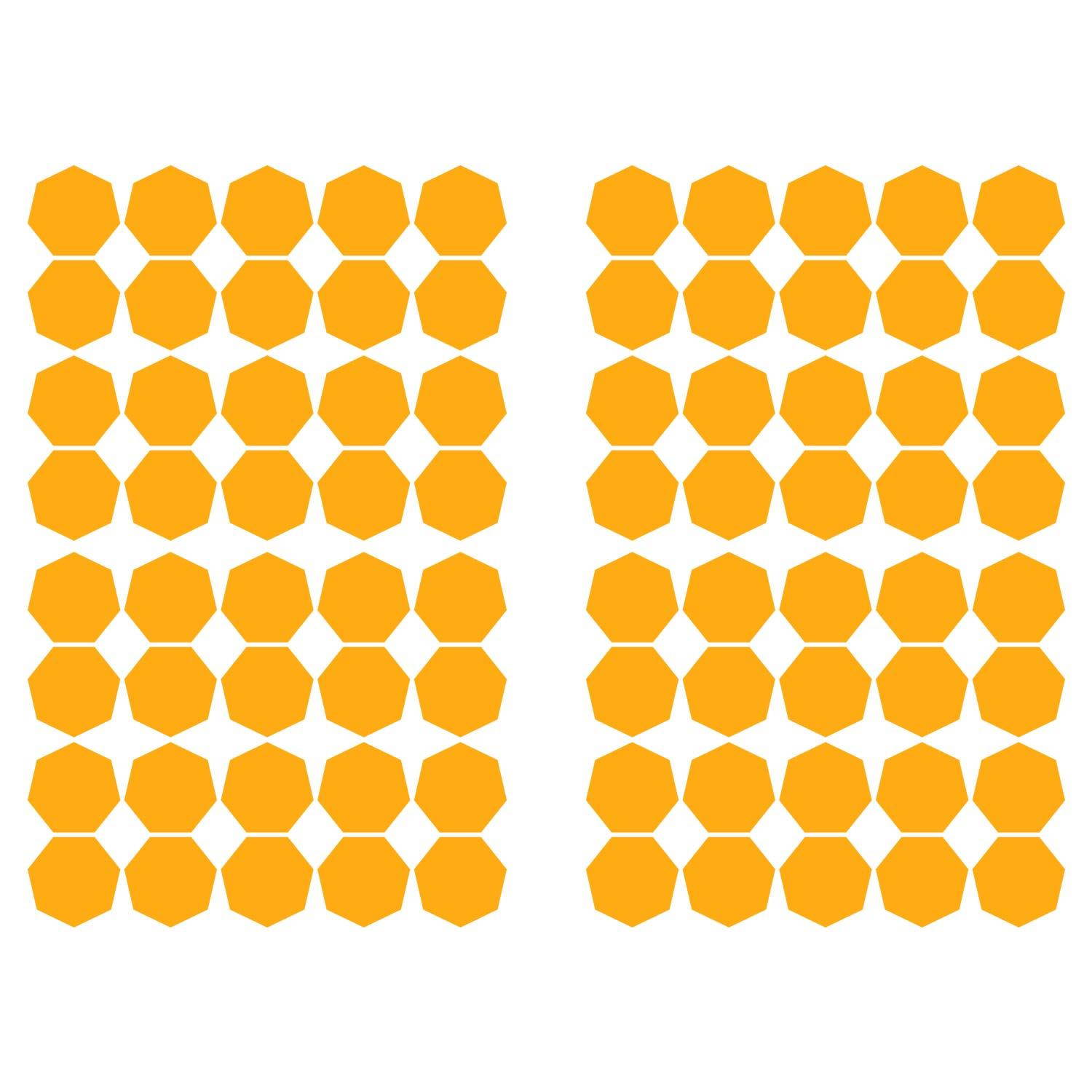 LiteMark 3.5 Inch Yellow Heptagon Decals - Pack of 18