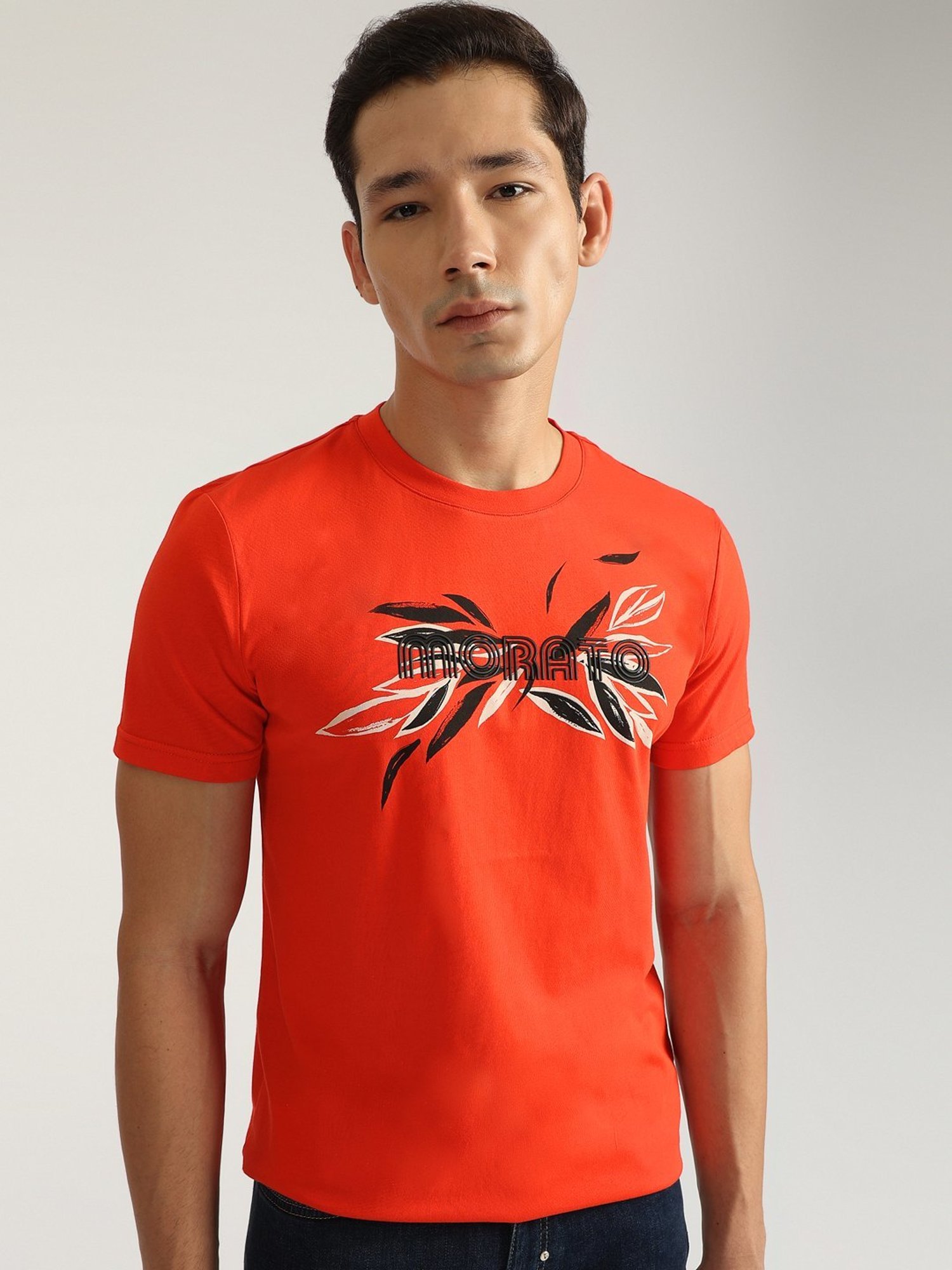 Antony Morato Red Pure Cotton Slim Fit Printed T-Shirt