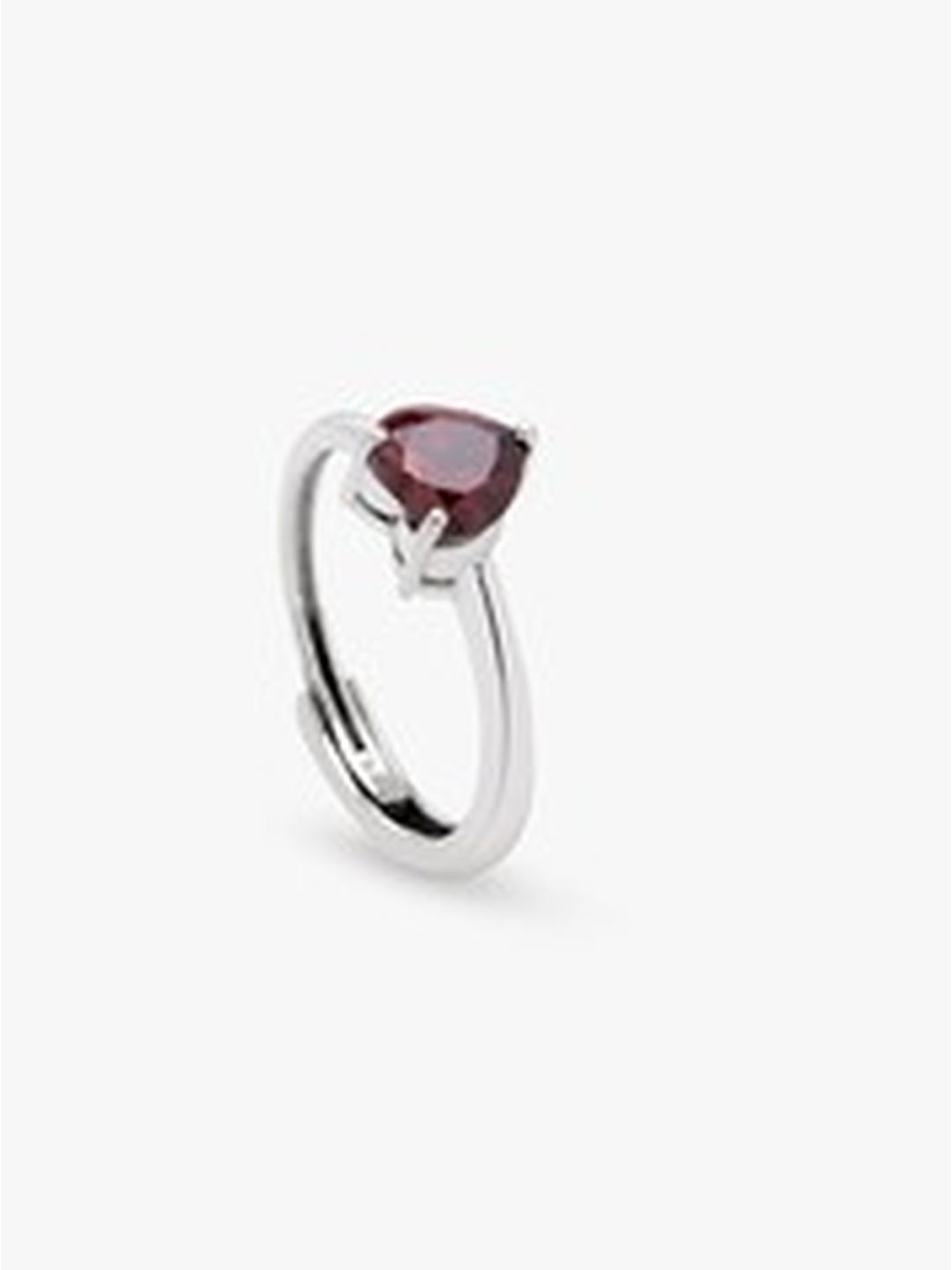 March by FableStreet 92.5 Sterling Silver Red Heart Zircon Ring for Women