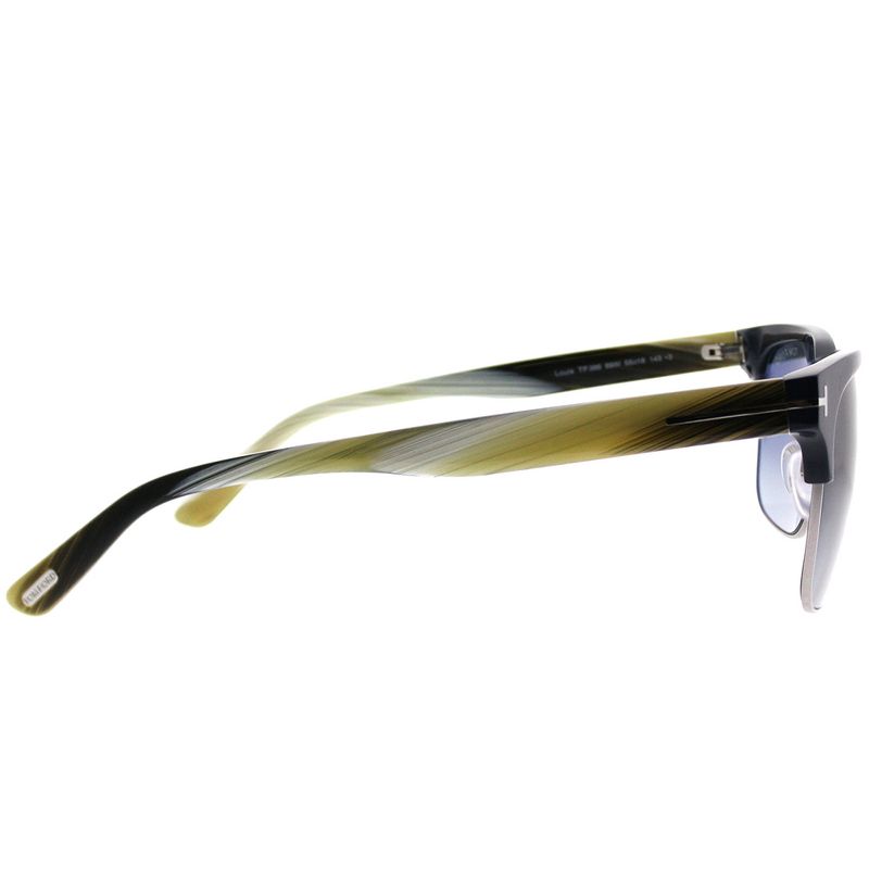 Tom Ford Louis  89W Unisex Square Sunglasses Blue Horn 55mm
