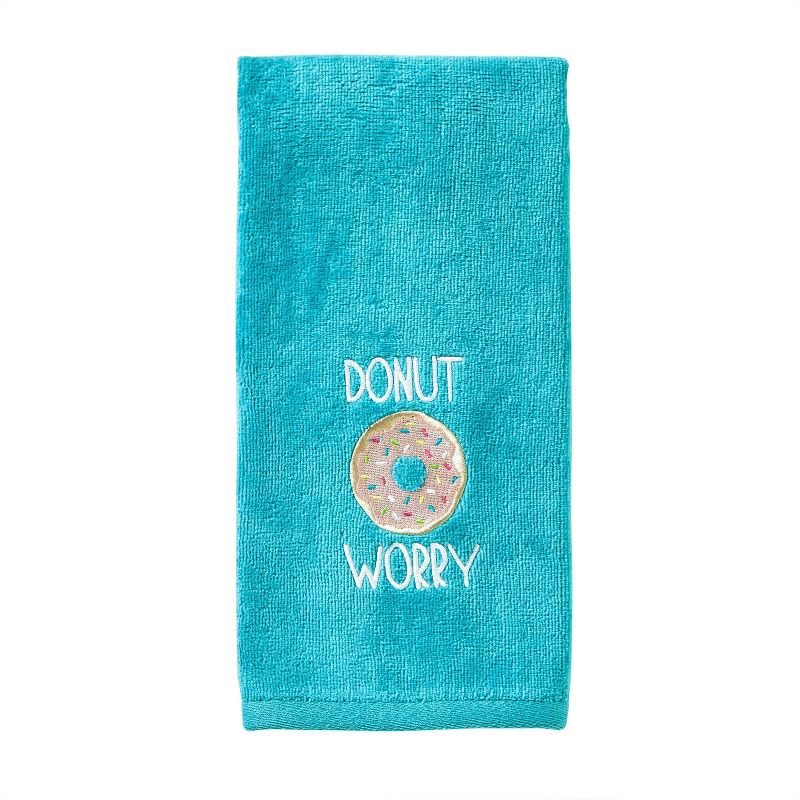 2pc Donut Worry Hand Towel Aqua - SKL Home