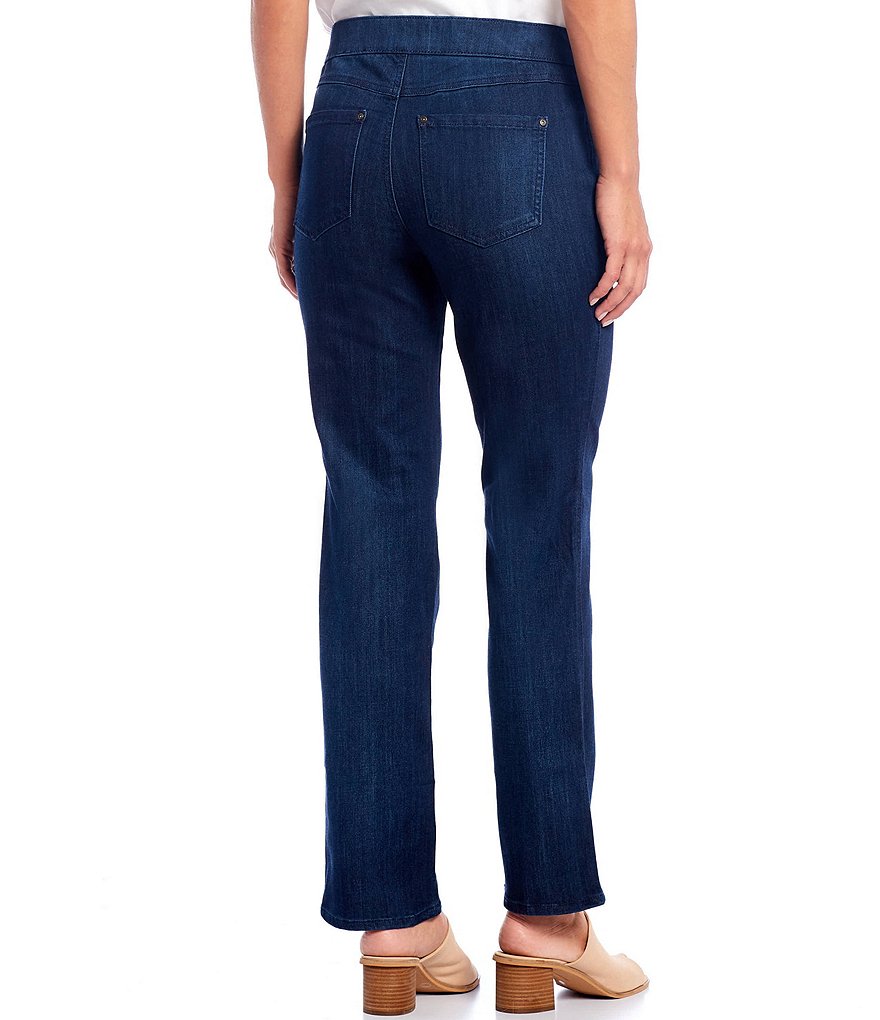 Intro Petite Size Adrian Tummy Control Straight Leg Pull-On Denim Pants
