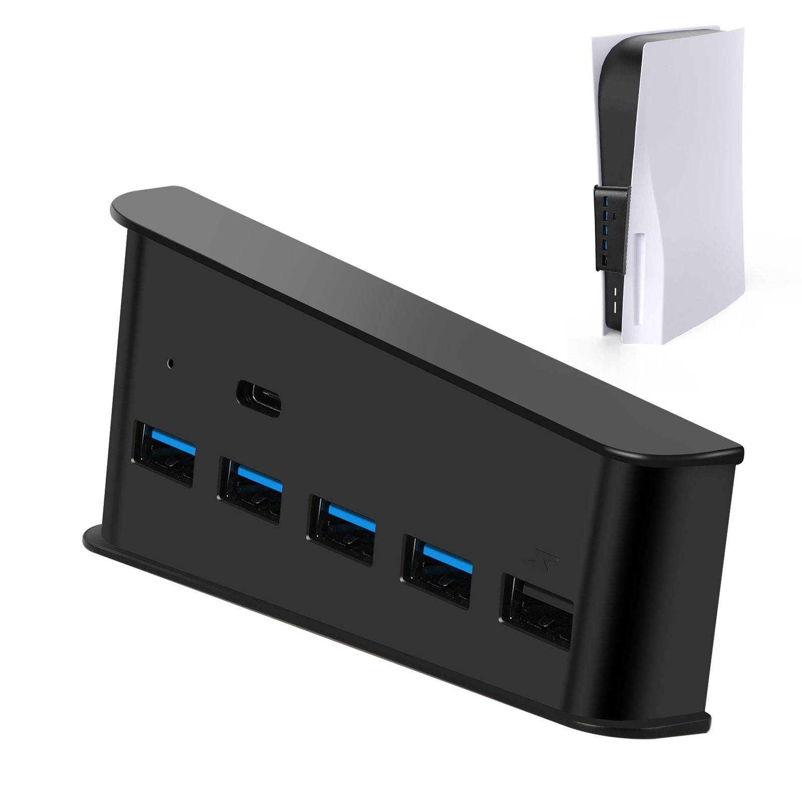 For PS5 UHD/DE Console Vertical Stand Controller Charging Dock Ston 2 USB Hub