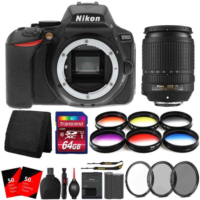 Nikon D5600 24.2MP DSLR Camera with 18-140mm VR DX AF-S Lens and 64GB Kit (International Version)