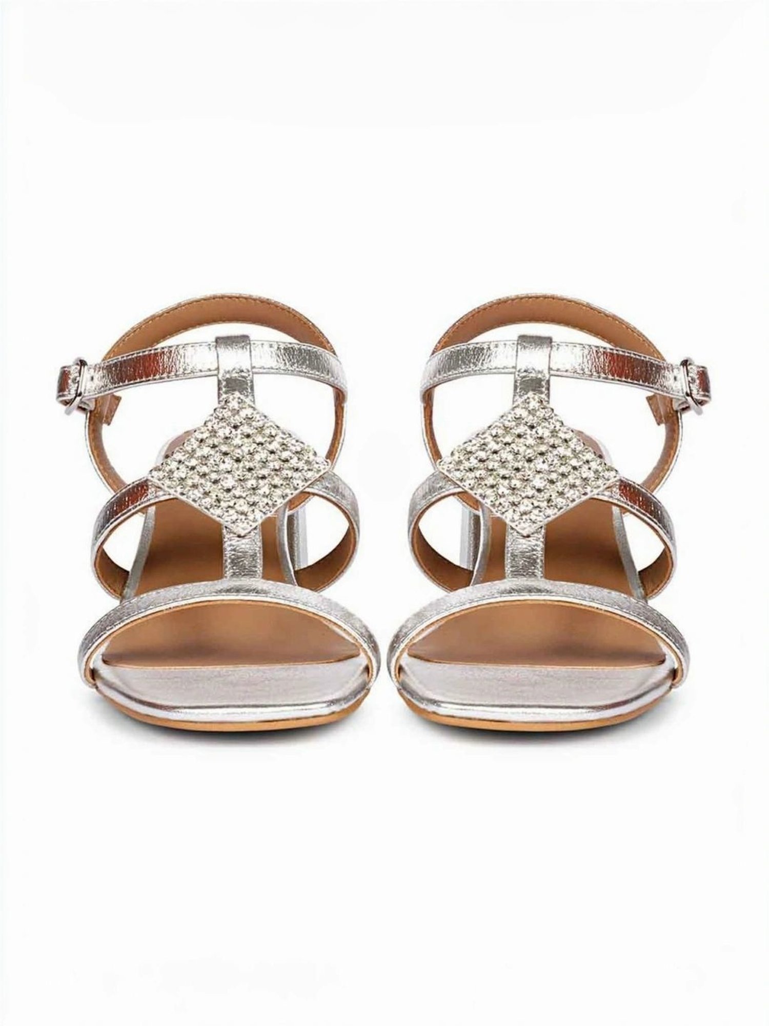 Saint G Women's Silver Ankle Strap Sandals