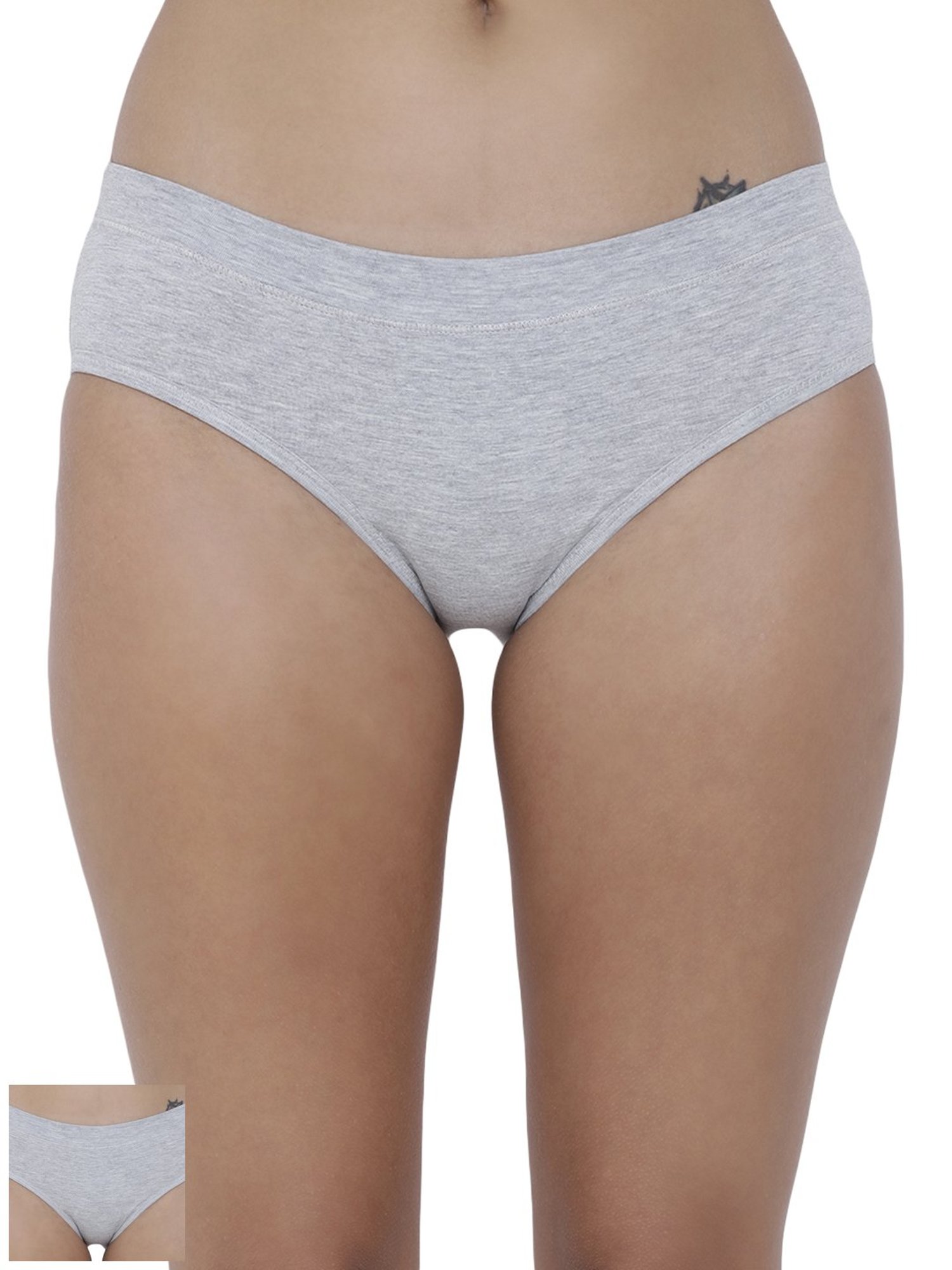 BASIICS by La Intimo Multicolor Cotton Hipster Panty ( Pack Of 2 )