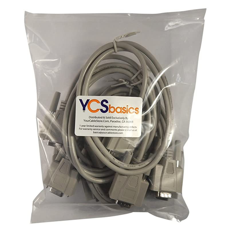 Five Pack of  3 Foot DB9 Serial Port 9 pin Extension Cables