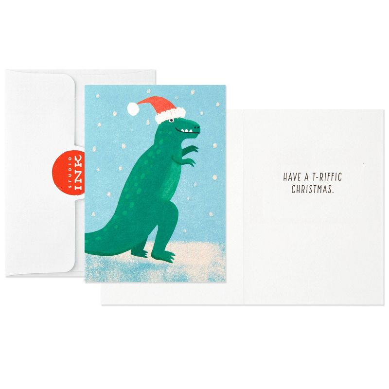 8ct Hallmark Studio Ink T Rex Santa Boxed Cards