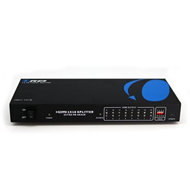 orei 1x16 2.0 hdmi splitter 2 ports with full ultra hdcp 2.2, 4k at 60hz & 3d supports edid control - hdy-1016