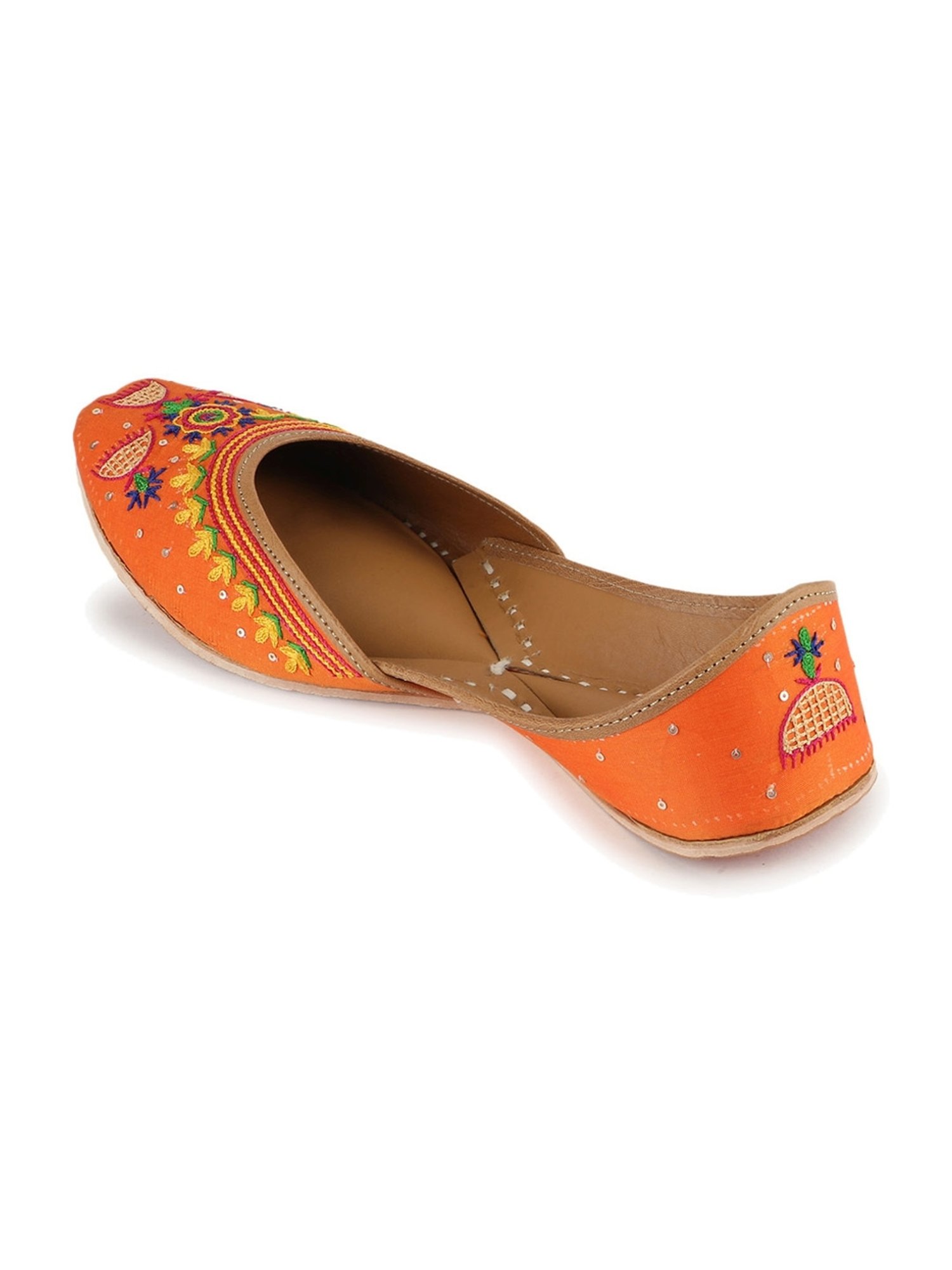 Glam Story Women's Orange Ethnic Juttis