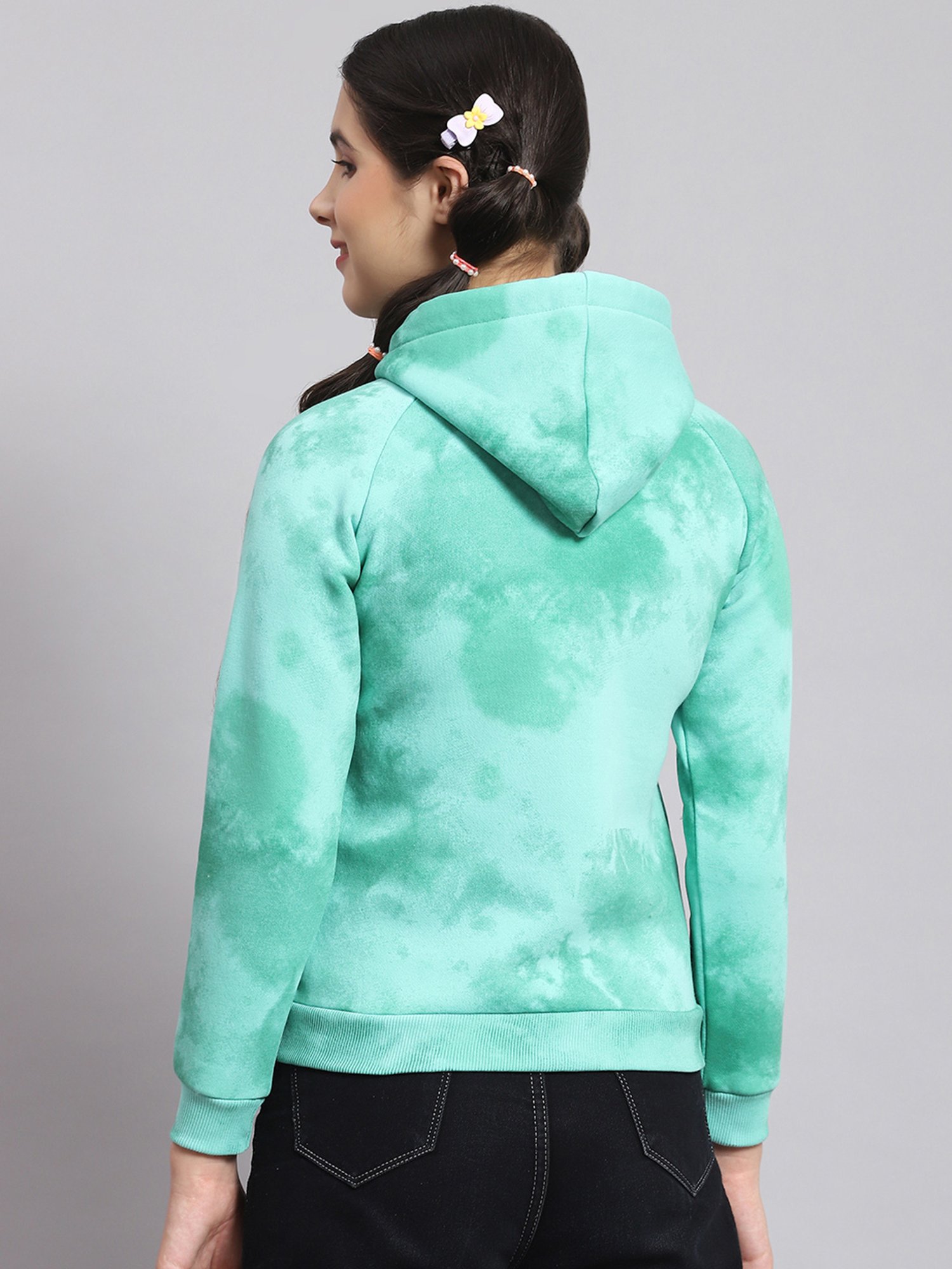 KIDS ONLY Blue Cotton Embroidered Full Sleeves Sweatshirt