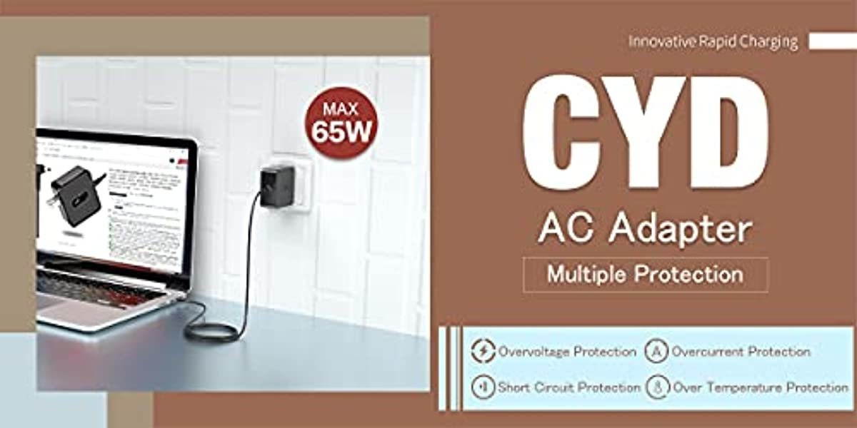 CYD 65W 19V 3.42A Laptop Charger Compatible for Asus Charger Laptop AD887320 ADP-65DW B ADP-65GD B ADP-65HB BB ADP-65JH BB ADP-65NH A EXA0703YH Power-AC-Adapter-Power-Cord