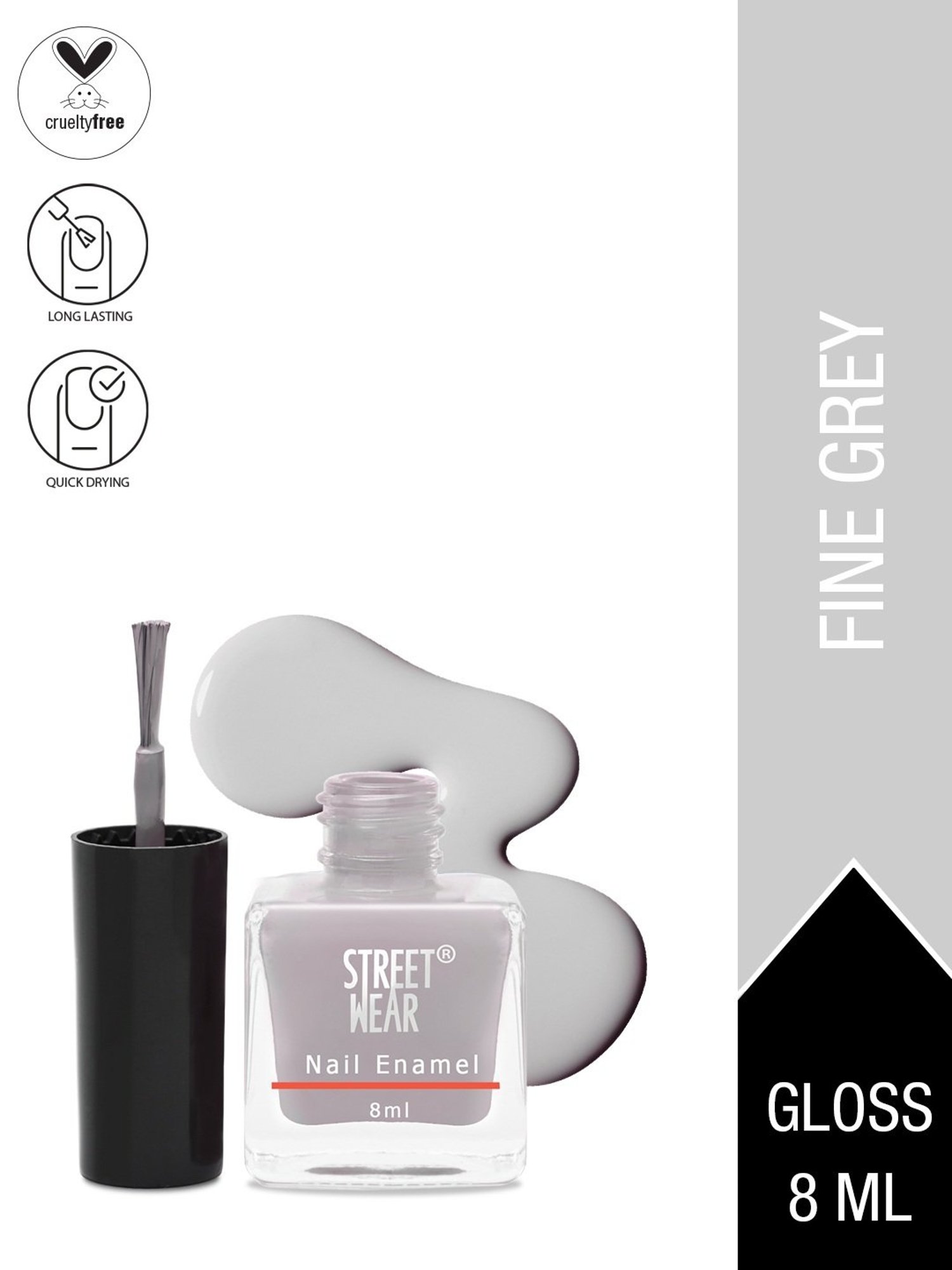 Street Wear Gloss Nail Enamel Fine Grey - 8 ml