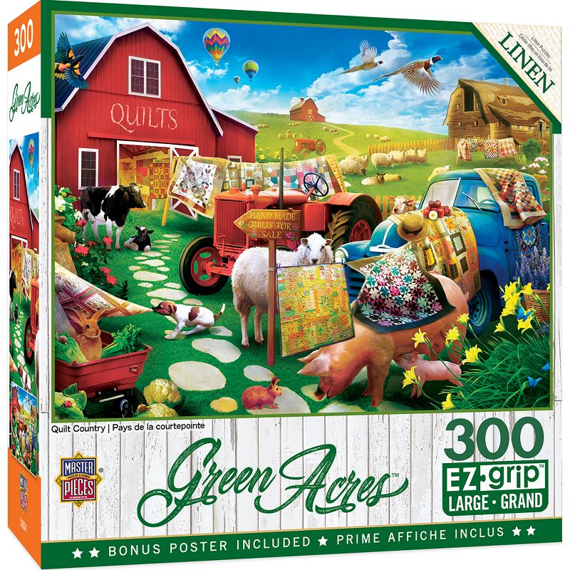 MasterPieces Green Acres Puzzles Collection - Quilt Country 300 Piece EZ Grip Jigsaw Puzzle