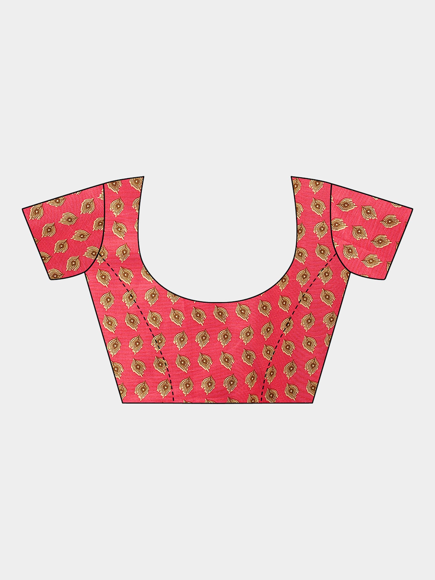 KSUT Red & Beige Check Saree With Blouse