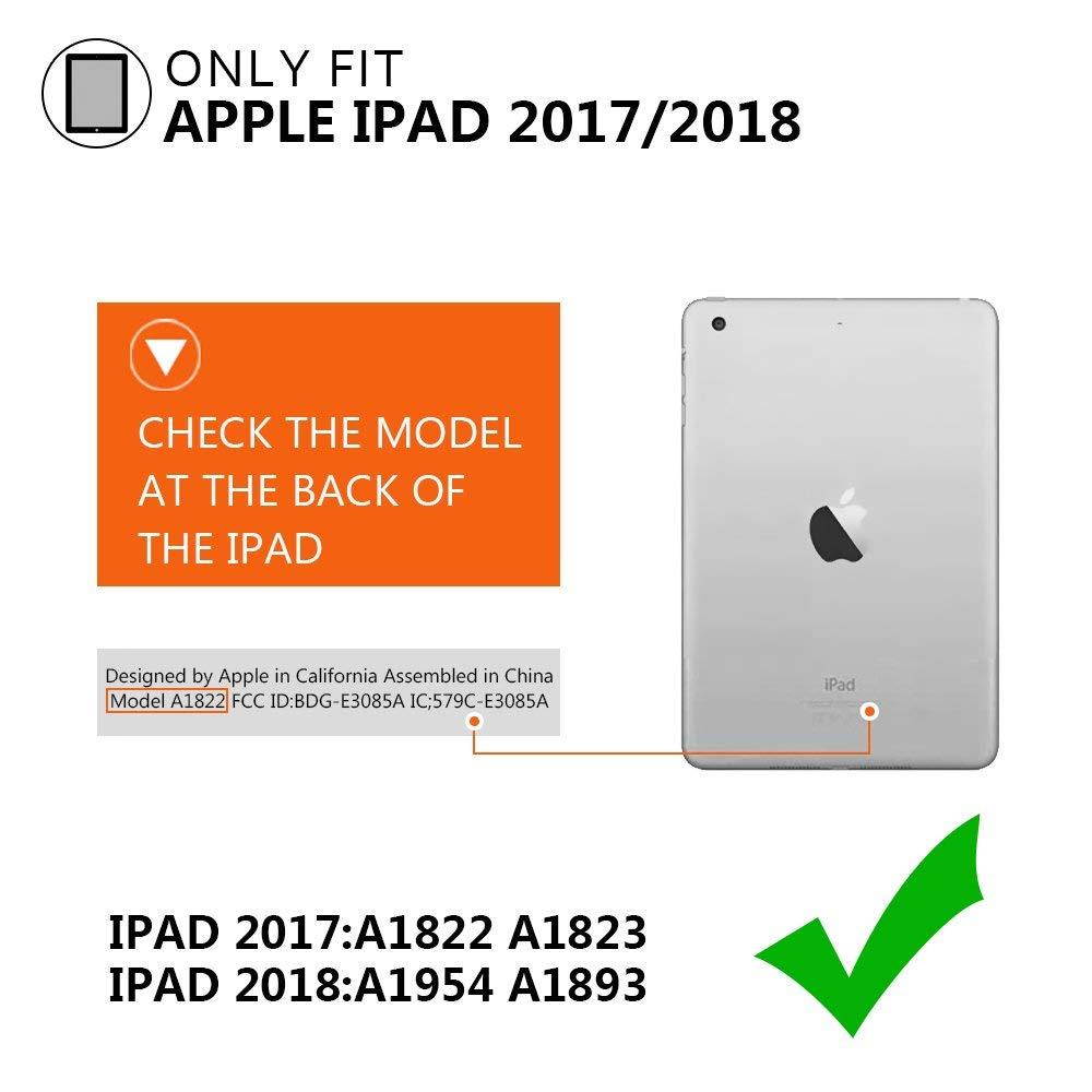 ZenRich New iPad 9.7 2017 2018 Case,360 Degree Rotatable with Kickstand,Hand Strap and Shoulder Strap case, 3 Layer Hybrid Heavy Duty Shockproof case for iPad 9.7 5th/6th Generation (Black)