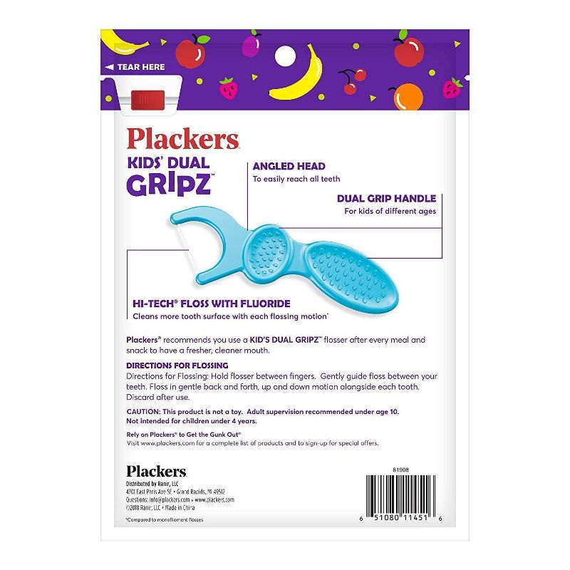 Plackers Kids Dual Grip Flosser - 75ct/4pk