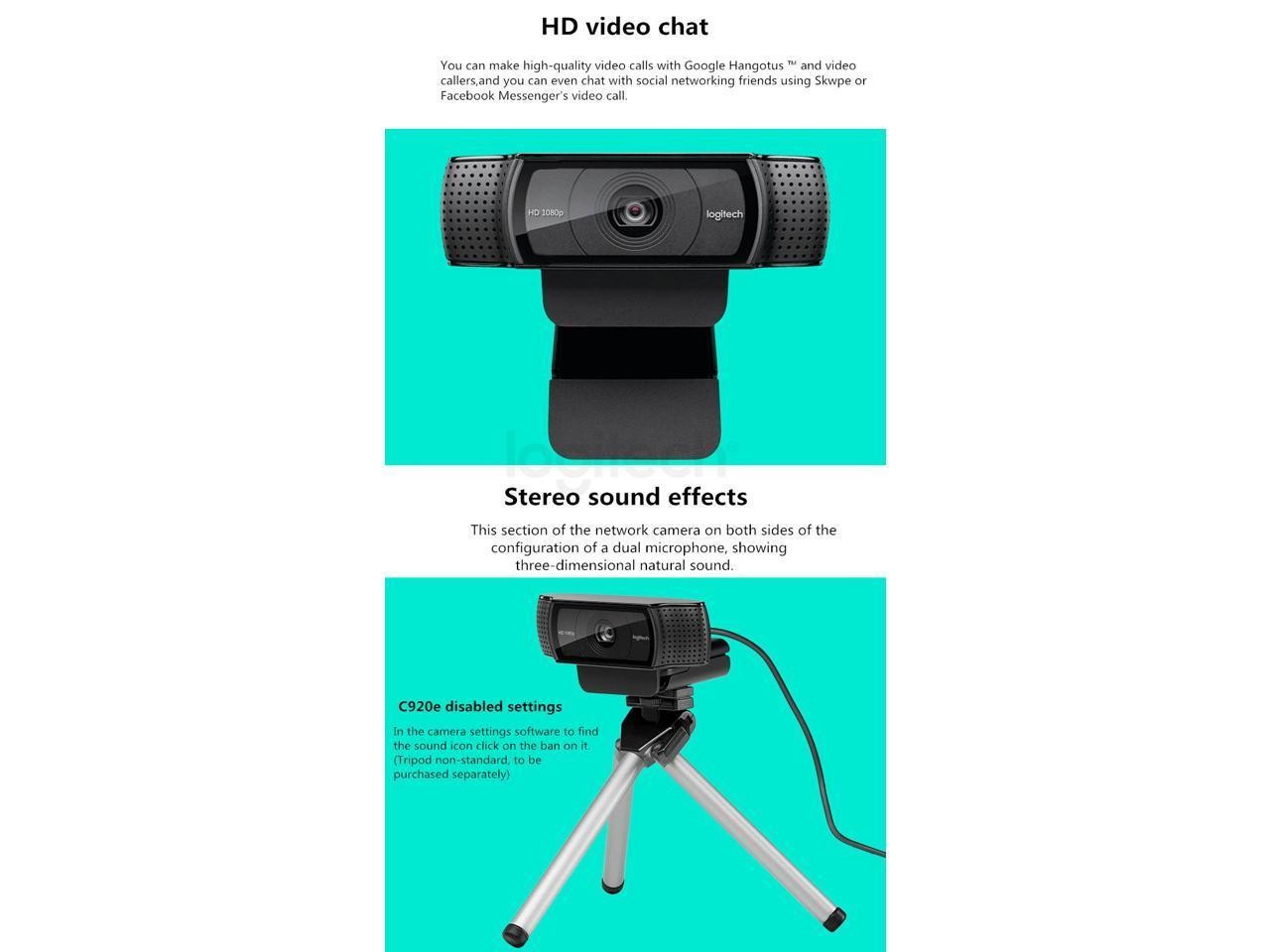 New Logitech Pro C920e HD Pro Webcam Widescreen Video Chat Recording USB Smart 1080p Web Camera For Computer C920 Upgrade Version CMOS