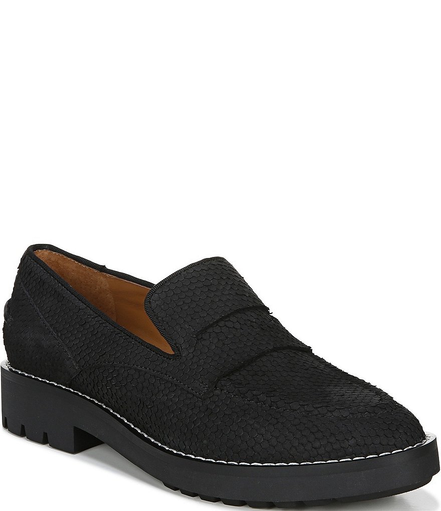 Sarto by Franco Sarto Tivoli Scale Textured Leather Lug Penny Loafers