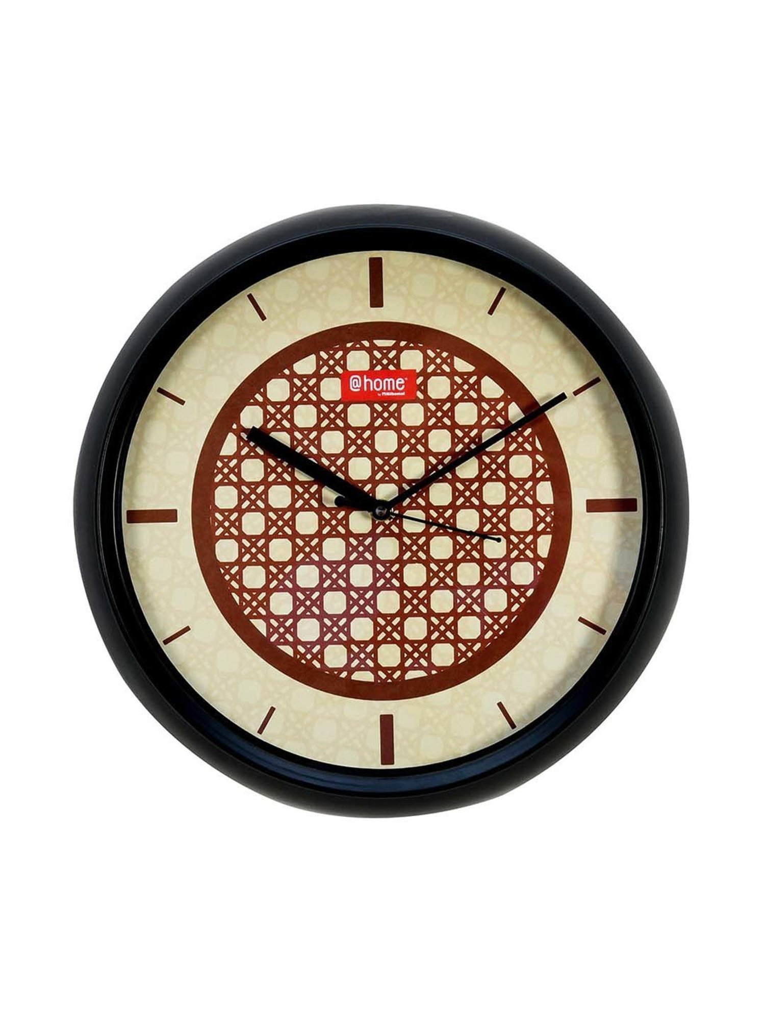 @home Nilkamal Brown & Beige Plastic Maze Analog Wall Clock