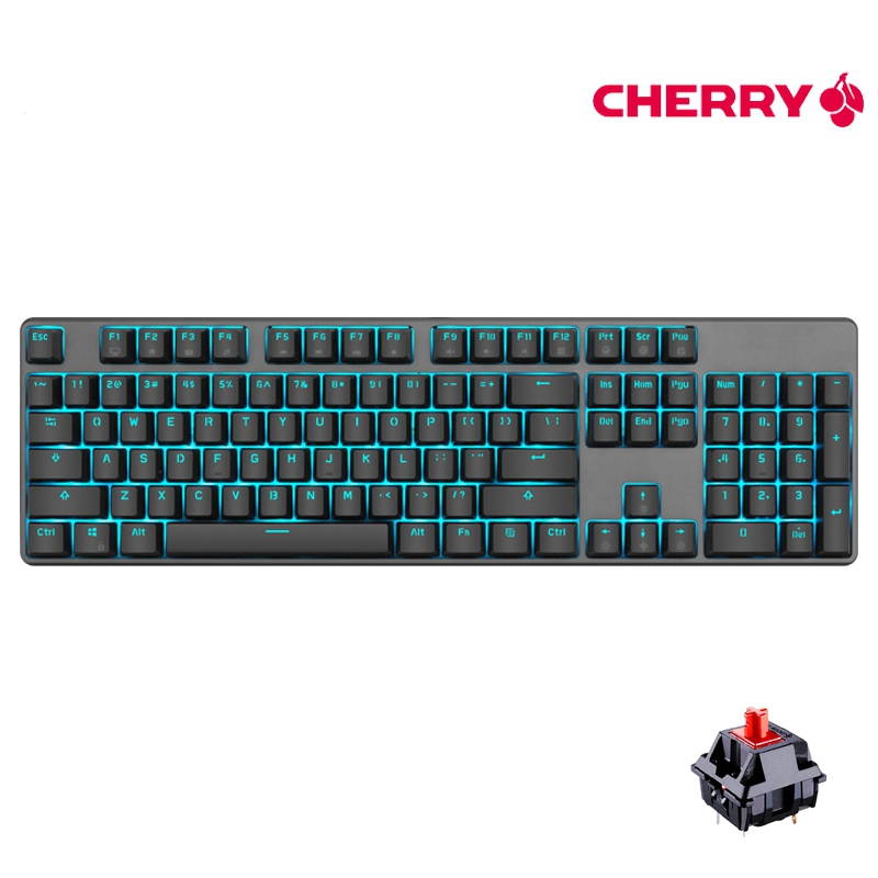 Royal Kludge RK601 87 Keys Cherry MX Black Mechanical Gaming  Keyboard  N-Key Rollover  Ice Blue Backlit,PBT Keycaps