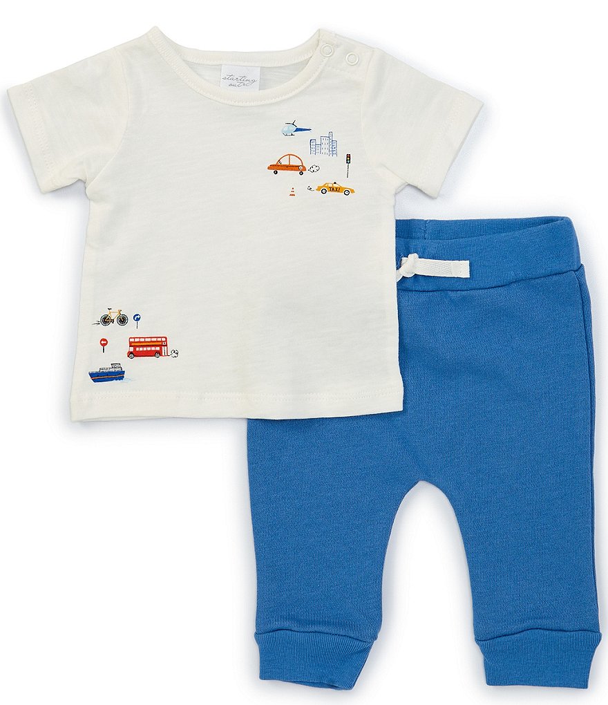 Starting Out Baby Boys Newborn-9 Months Transportation Pullover & Jogger Set