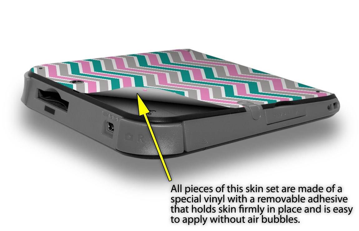 Zig Zag Teal Pink and Gray - Decal Style Vinyl Skin fits Nintendo 2DS