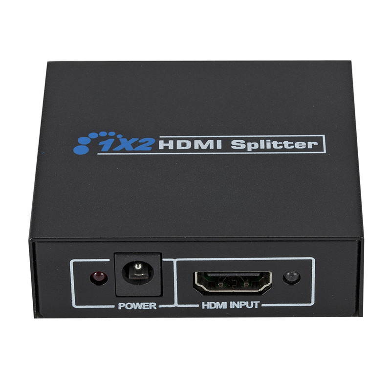 1080P 1 to 2 HDMI Splitter HDMI Splitter 3D 1 In 2 Out HDMI Splitter Switcher For HDTV With Power Supply US Plug