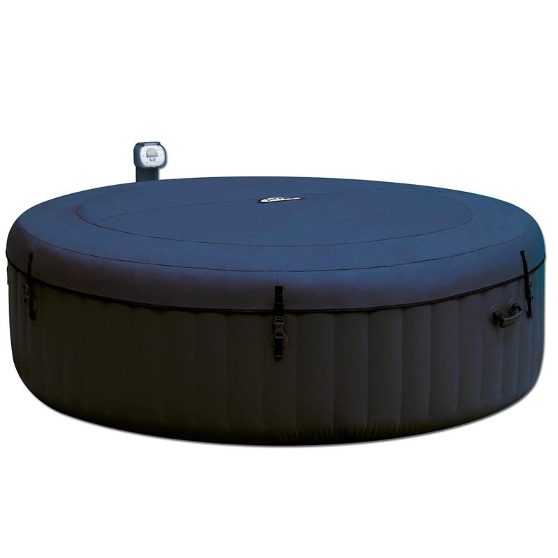 Intex 28409E PureSpa 6 Person Home Inflatable Portable Heated Round Hot Tub Spa 85 x 28 Inch with Soft Foam Headrest, and Cup Holder/Drink Tray