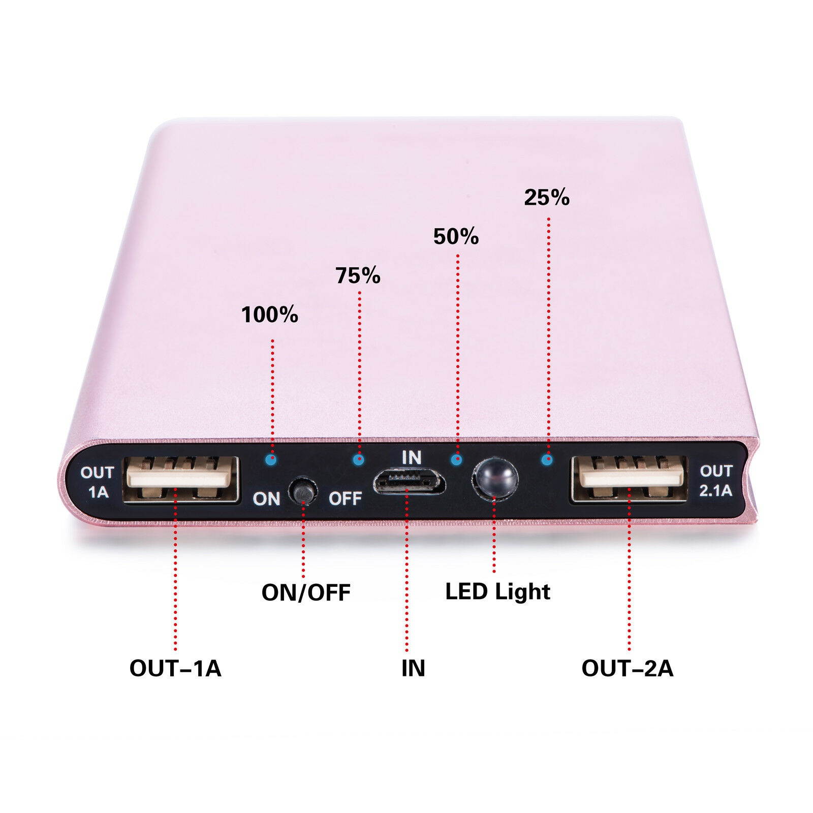 900000mAh Slim 2 USB Portable Battery Charger Solar Power Bank For Phone