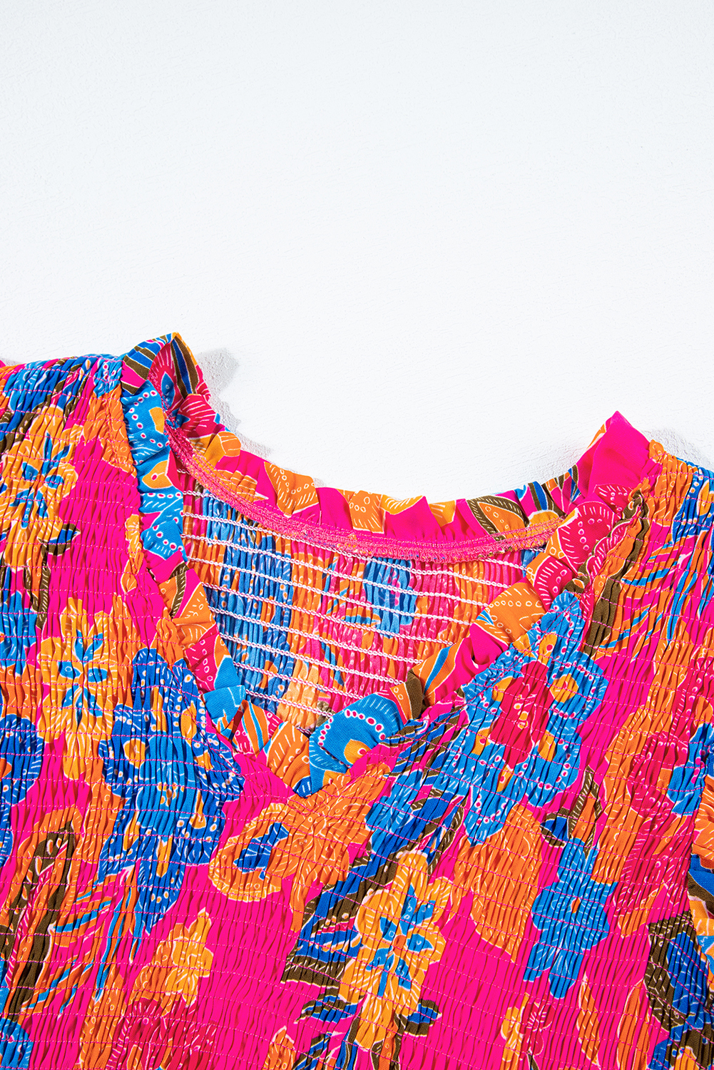 White Spotted Print Tie Neck Color Block Halter Sleeveless Shirt