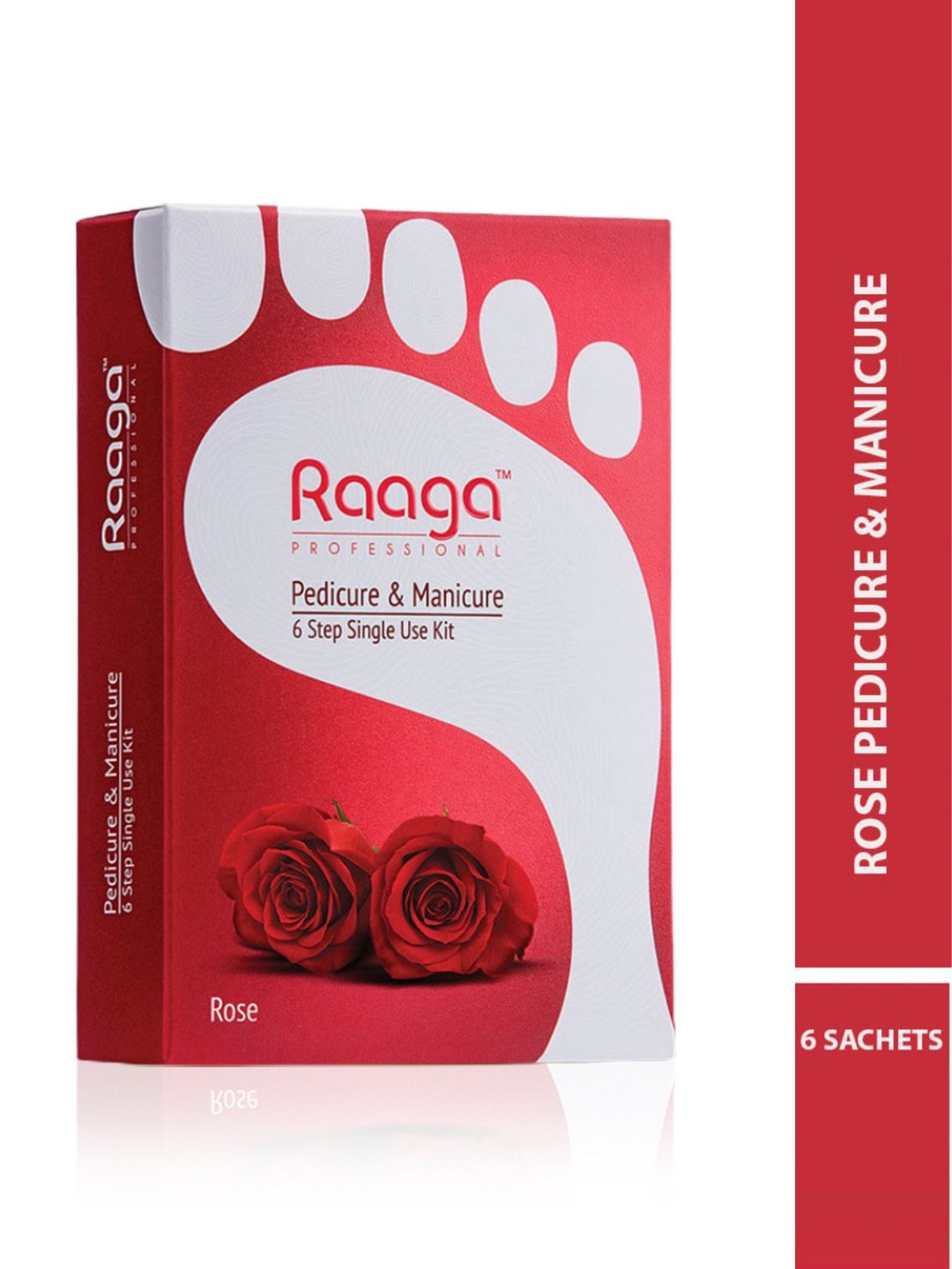 Raaga Professional Pedicure & Manicure 6 Step Single Use Kit Rose - 6 Sachets