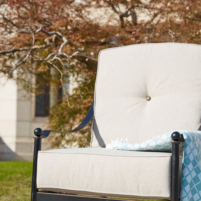 3pc Patio Steel Patio Seating Sets Cream - Lokatse