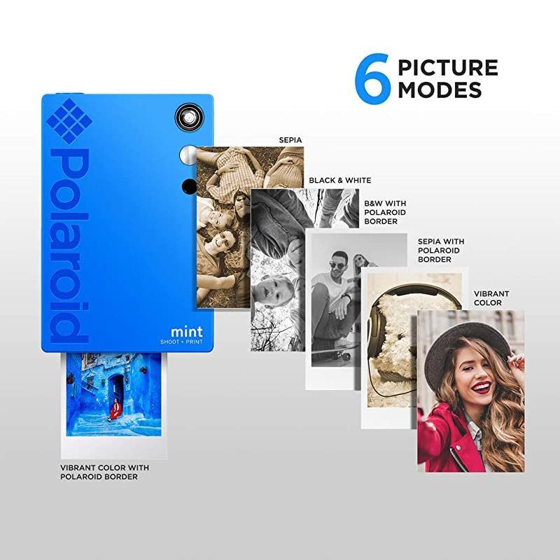 Zink  Mint Instant Print Digital Camera (Black), Prints on Zink 2x3 Sticky-Backed Photo Paper