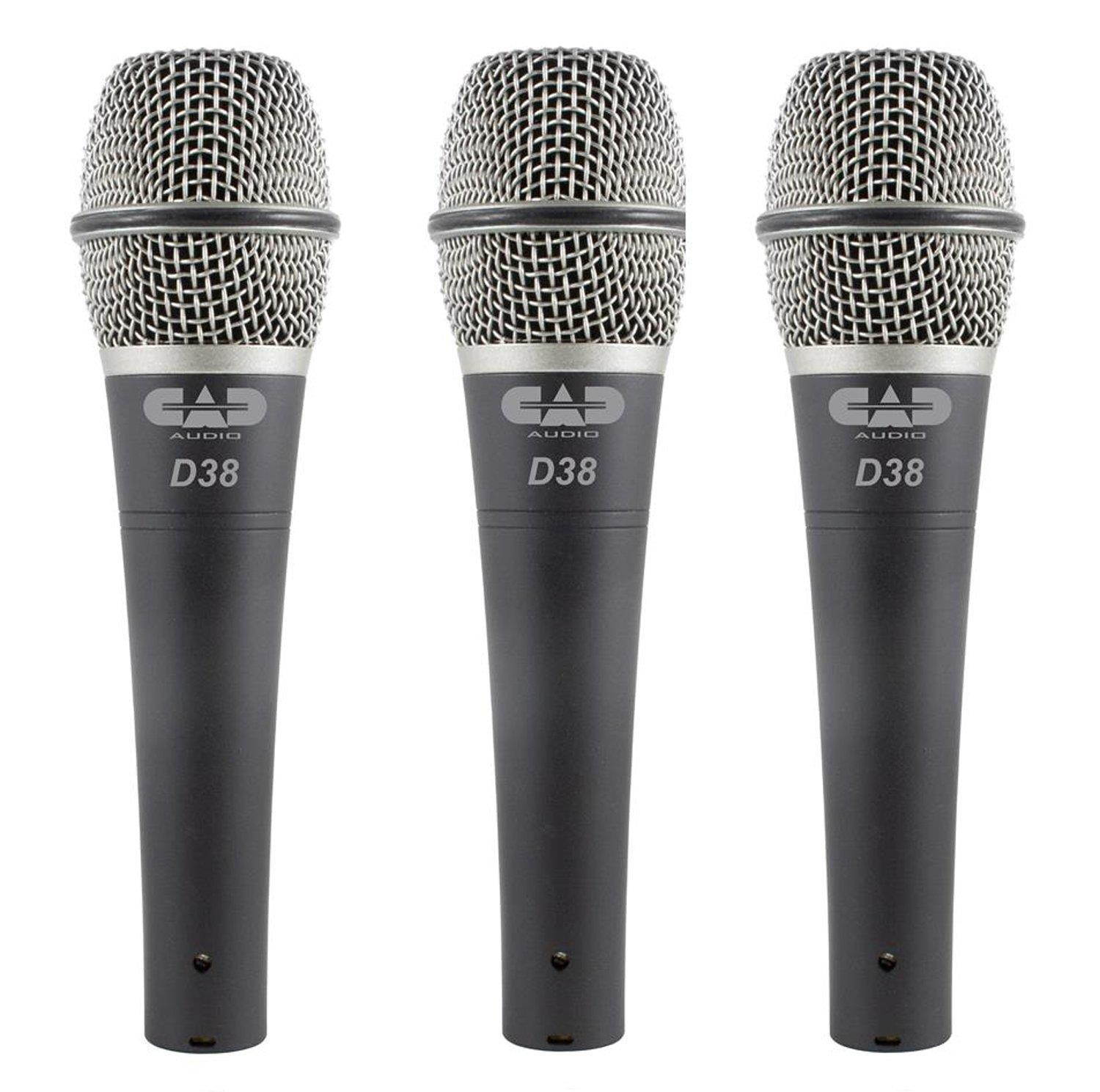 CAD Audio CADLive D38 Supercardioid Dynamic Microphone, 3-Pack