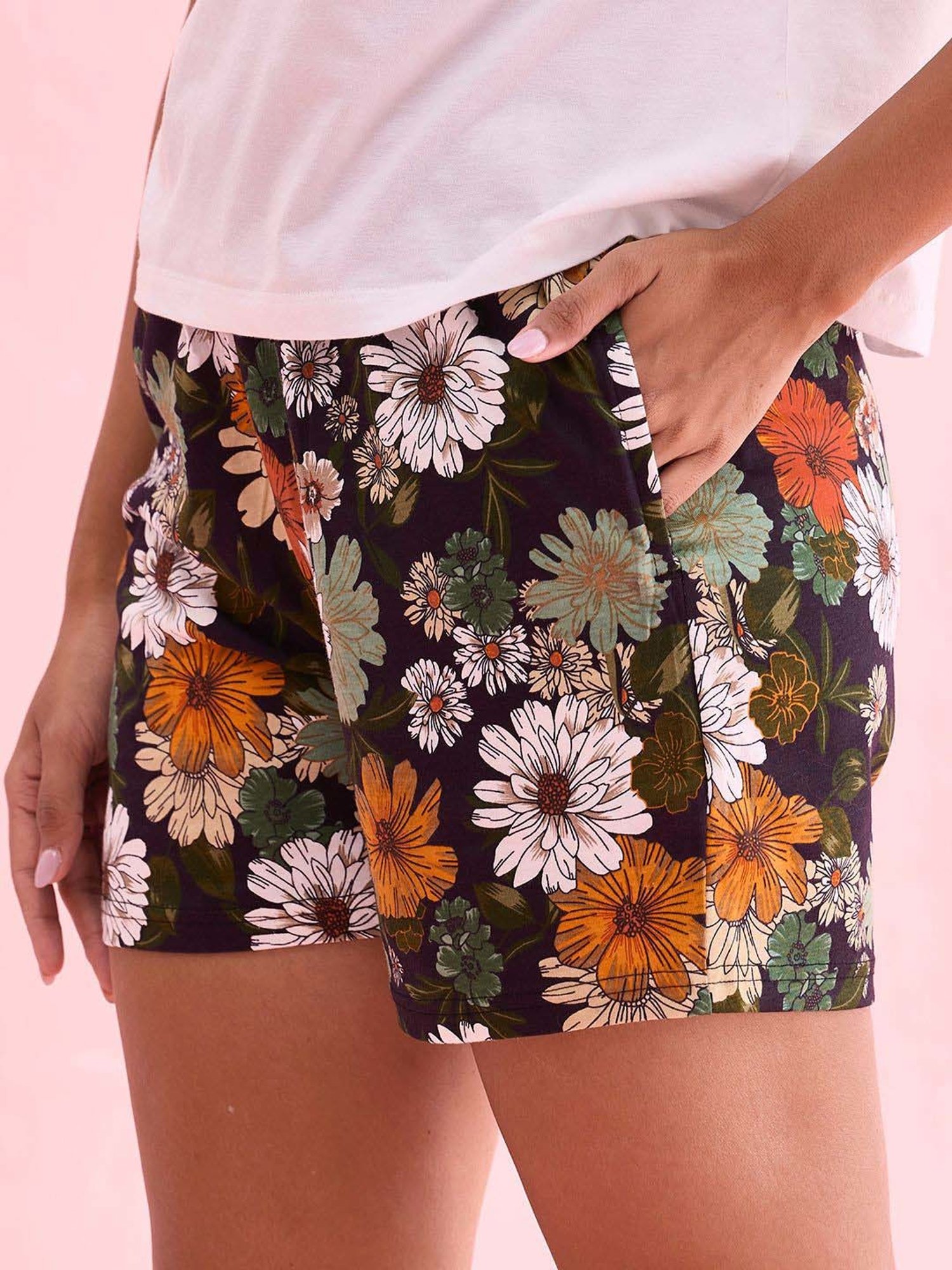 Go Colors! Black Cotton Printed Shorts