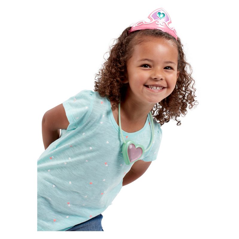 Little Adventures Girls' Princess Gloves White with Diva Crown Silver