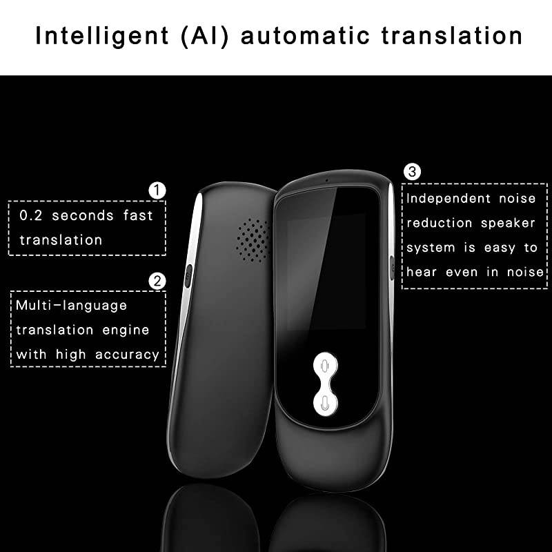 Voice Translator Device with 2.4 Inch IPS Touch Screen 4G WiFi Two Way Real Time Instant Language Translator Support 26 Languages for Learning Travel Shopping Business Black