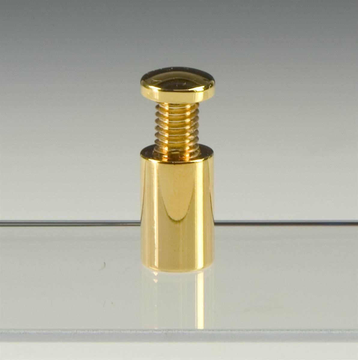 Set of 12, Cast Brass Standoff Screws, 1/2" x 3/4", Polished Gold Finish For Mounting A Sign Panel (SO1319G)