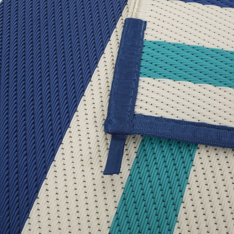 6'x9' Argosy Outdoor Modern Scatter Rug Turquoise/Cream - Christopher Knight Home