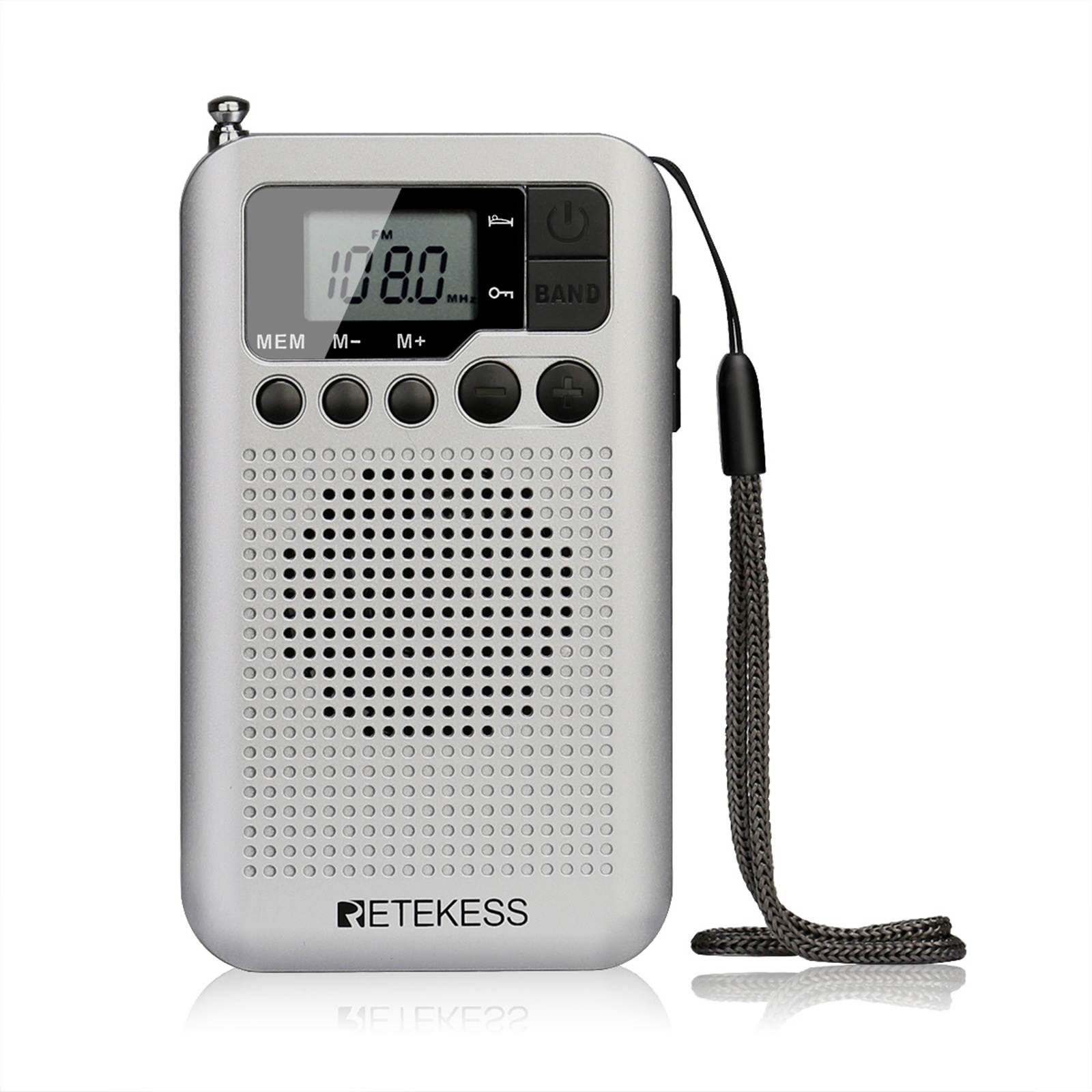 Retekess TR106 FM/AM Portable Radio with LCD Display with Sleep Timer Pocket Radio Receiver MP3 Player