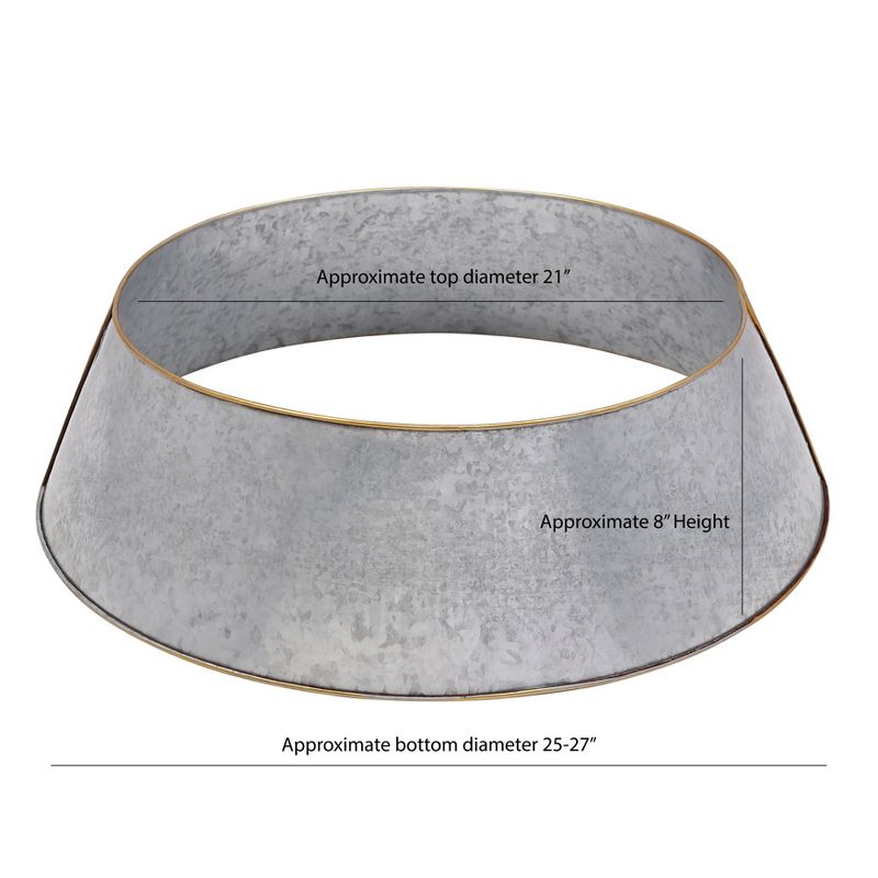 Saro Lifestyle Galvanized Christmas Tree Ring With Gold Rim