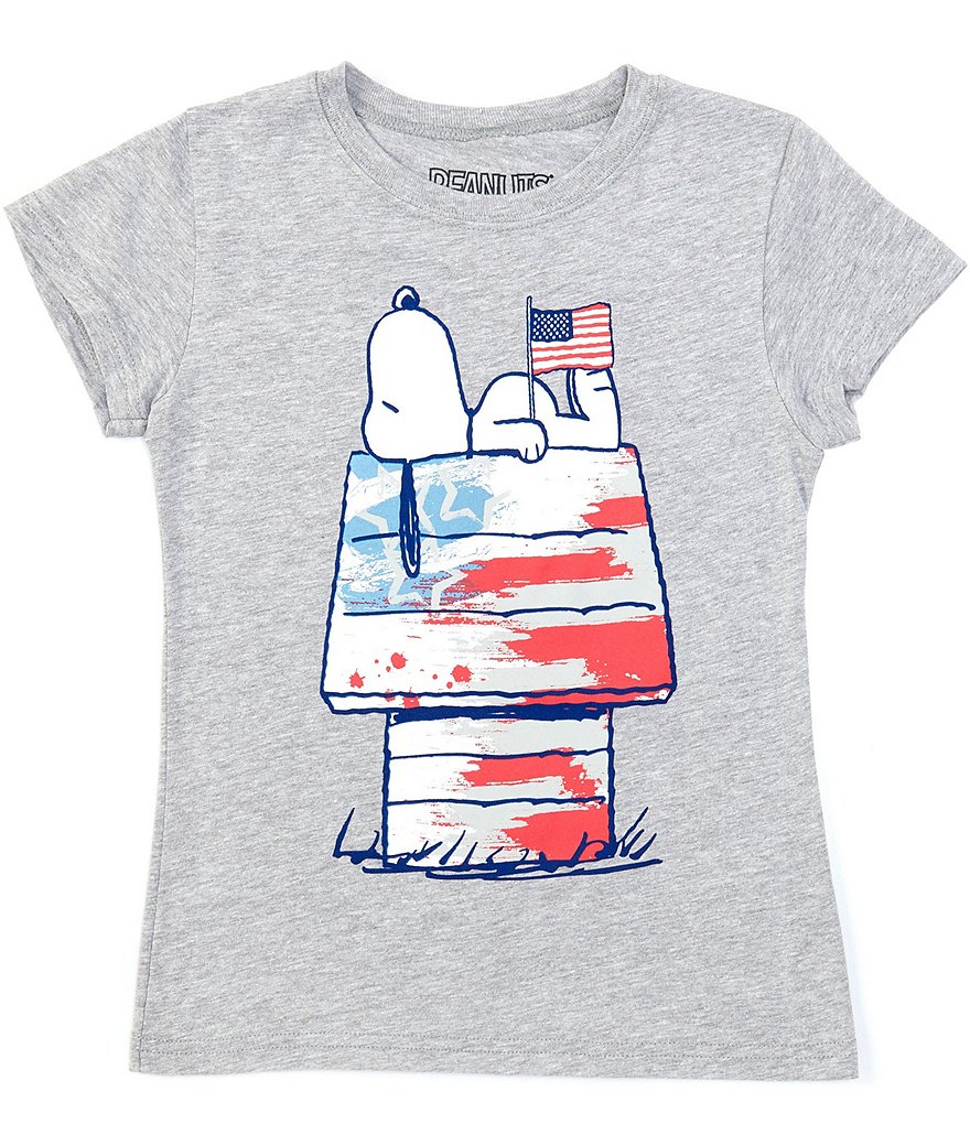 Peanuts Big Girls 7-16 Short-Sleeve Americana Snoopy Graphic Tee