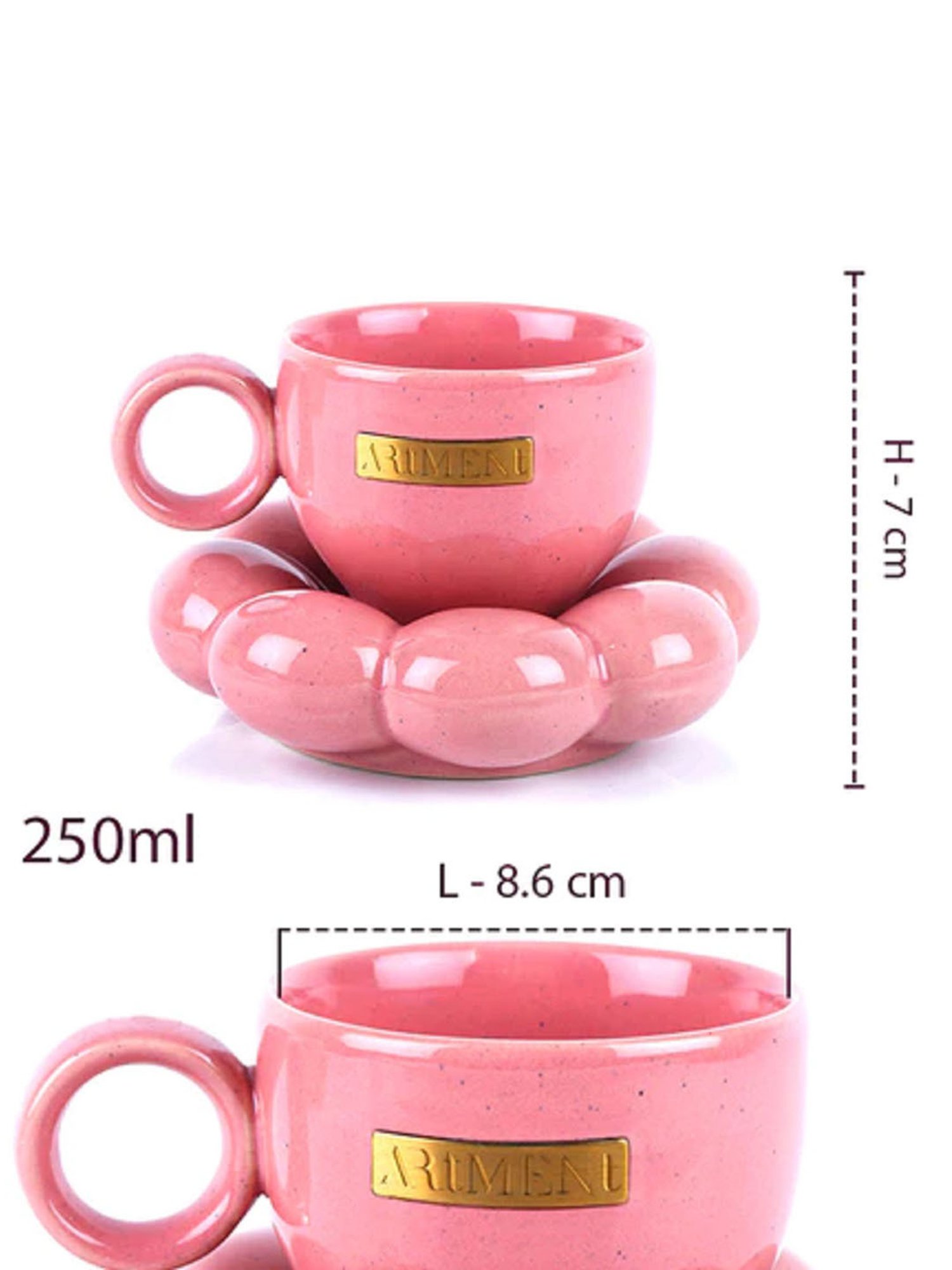 The Artment Sunflower Berry Blue Bloom Cup and Saucer Set