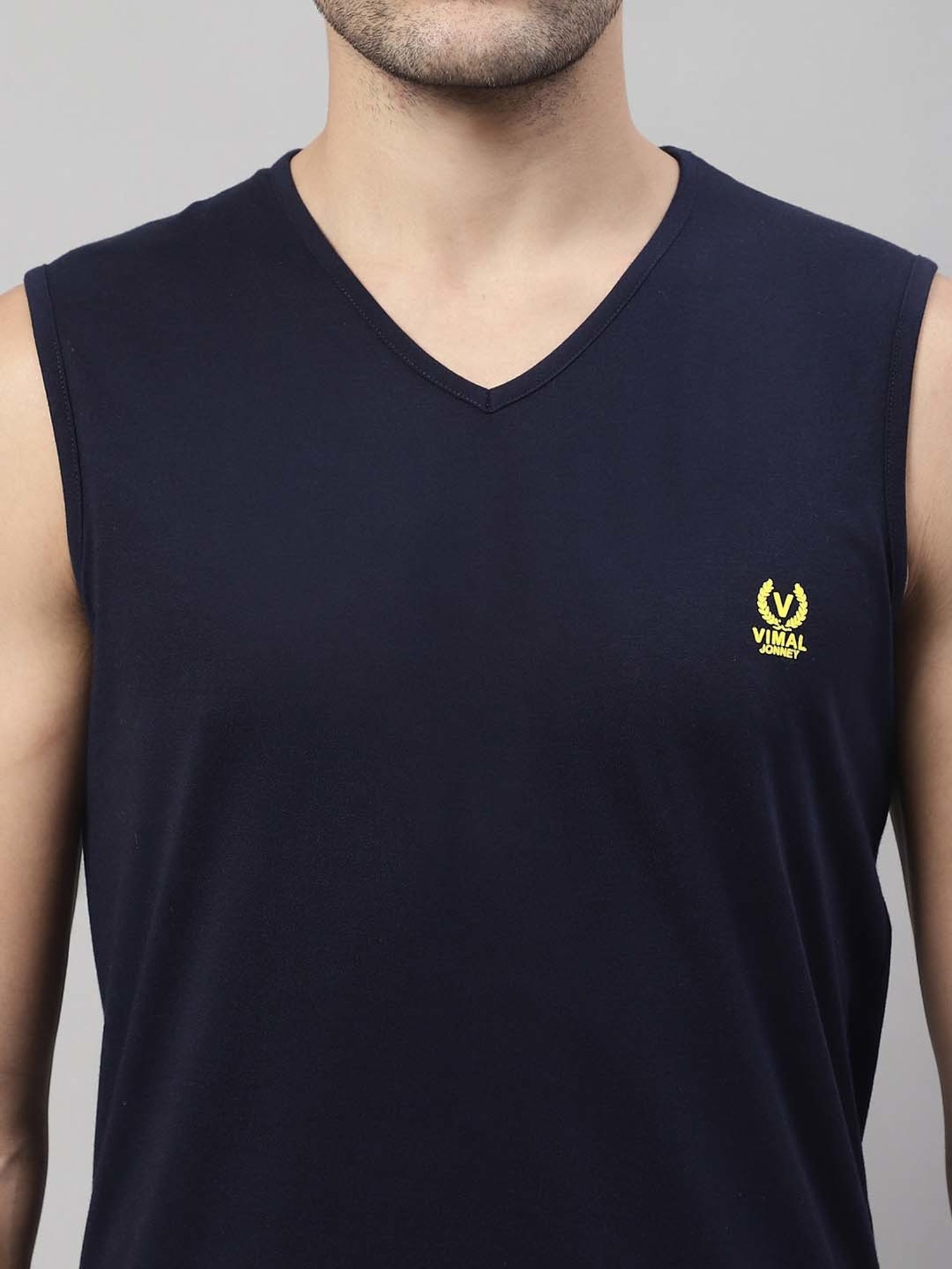 Vimal Jonney Multicolor Regular Fit Sleeveless Lounge T-Shirt - Pack of 3