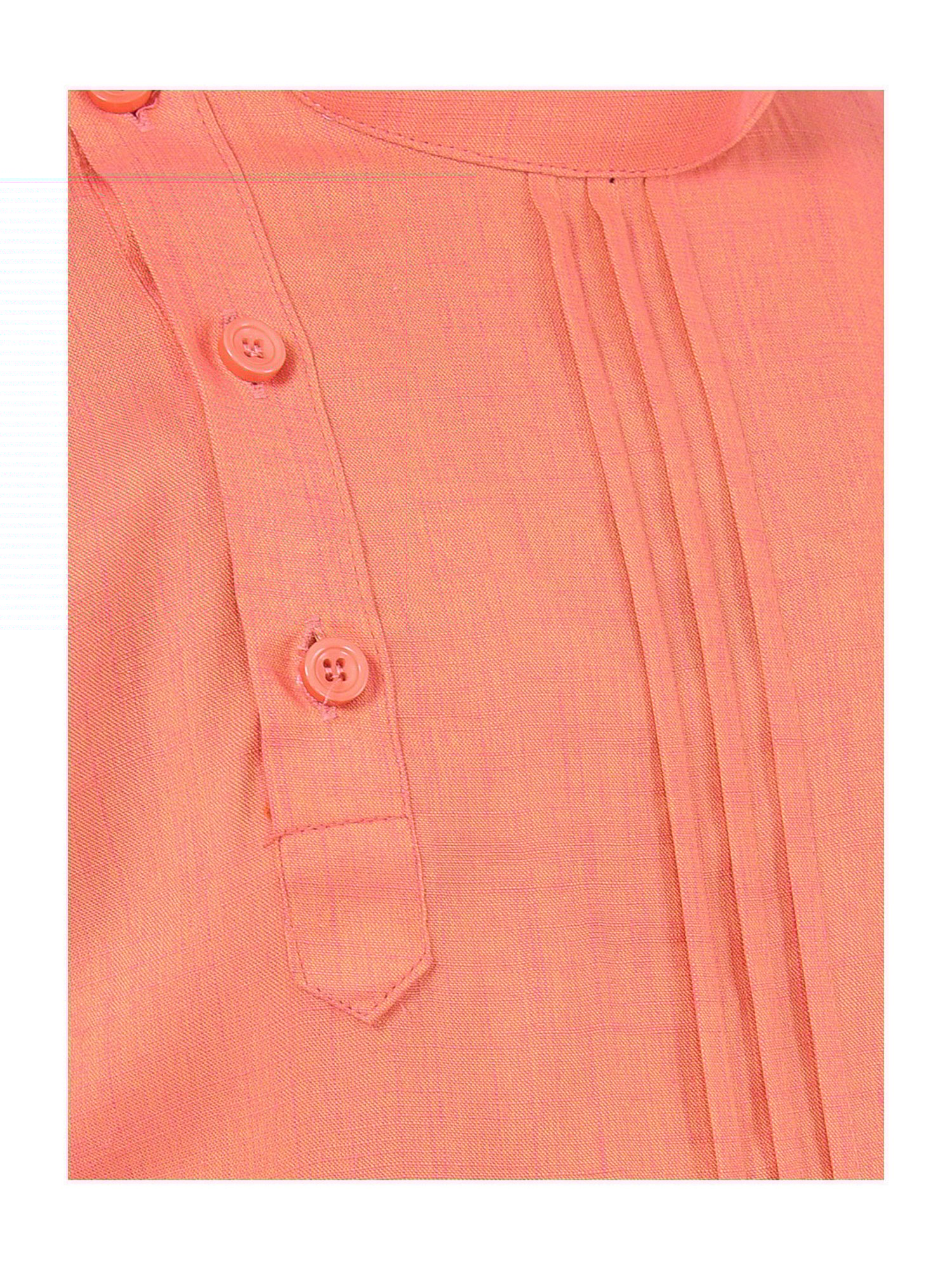 Deyann Kids Peach & White Solid Full Sleeves Kurta with Pyjamas