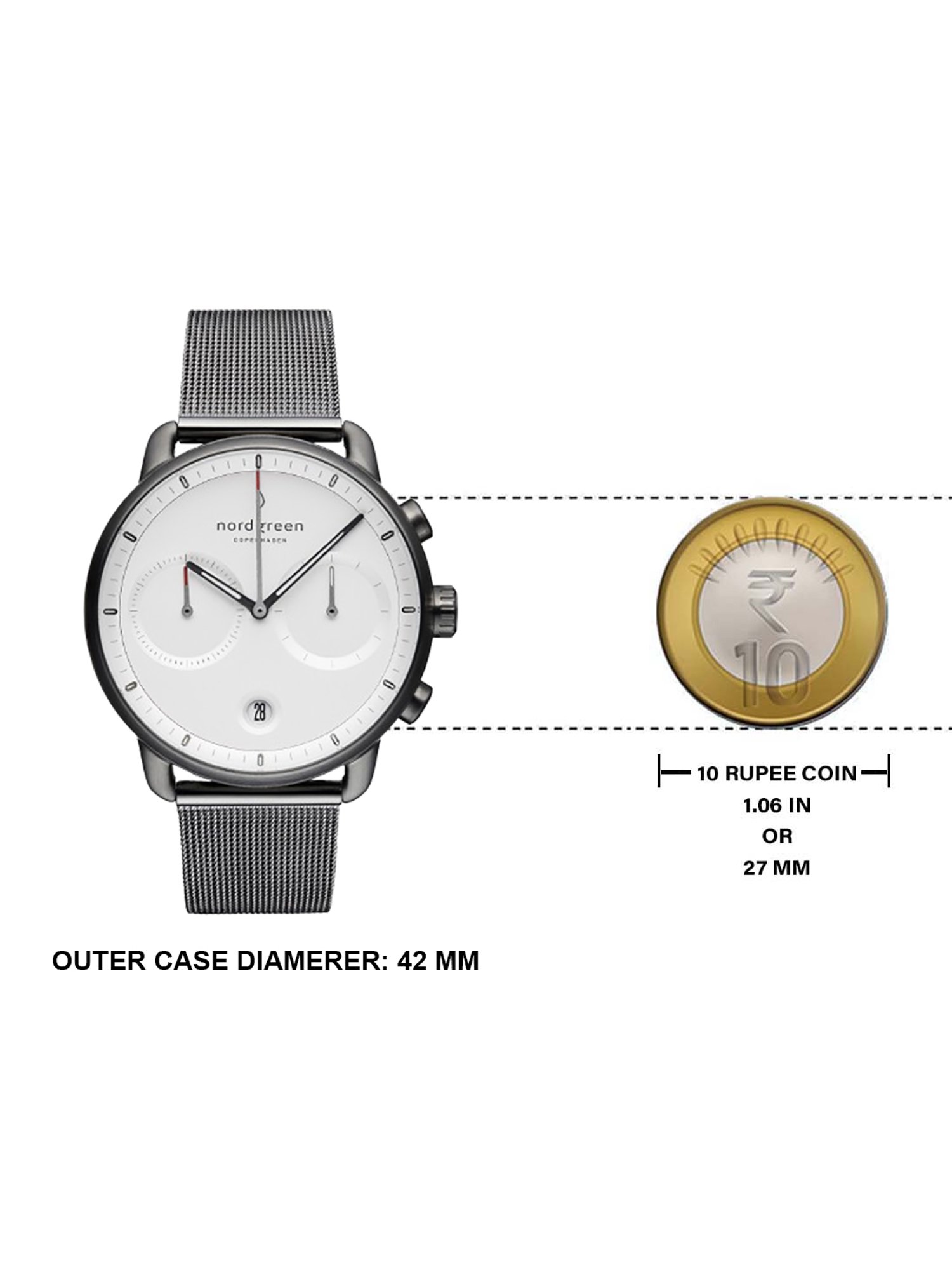 NORDGREEN PI42GMMEGUXX Pioneer Chronograph Watch For Men