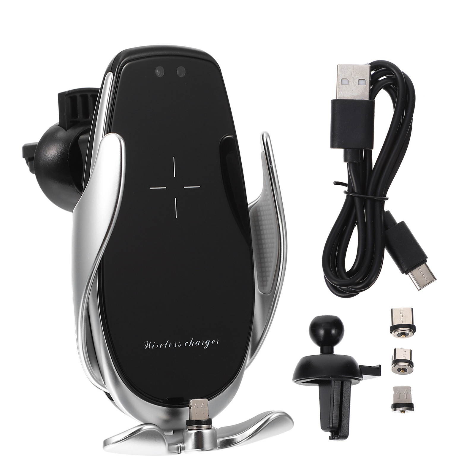 1 Set Car Mounted Phone Stand Wireless Charging Phone Bracket Car Phone Holder